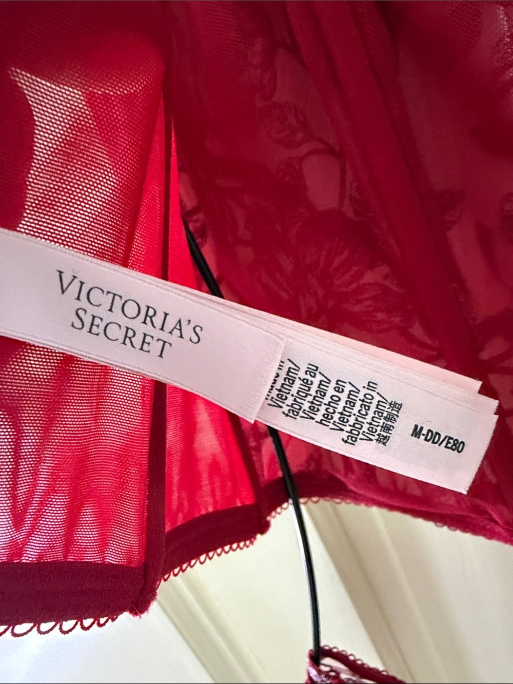 Victoria's Secret Red & Lavender Floral Embroidered Corset Set - Picture 8 of 8